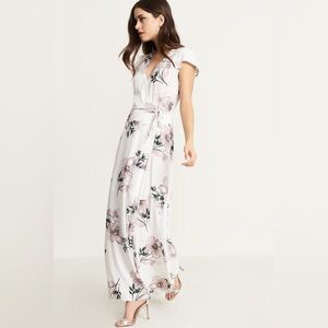 Dynamite Floral Wrap Maxi Dress Cream Pink Women’s Medium